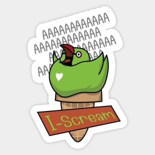 I-Scream Green Ring-necked Parakeet Sticker